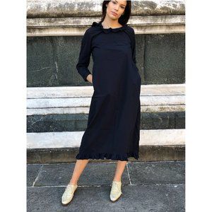 Italian Cotton Minimalistic Maxi Dress, boho chic brunch comfy loose trendy